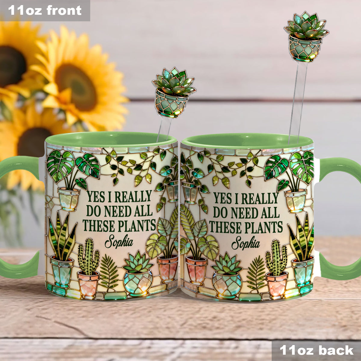 J'ai vraiment besoin de toutes ces plantes - Mug décoratif personnalisé « Ensemble de jardinage » avec agitateurs en acrylique