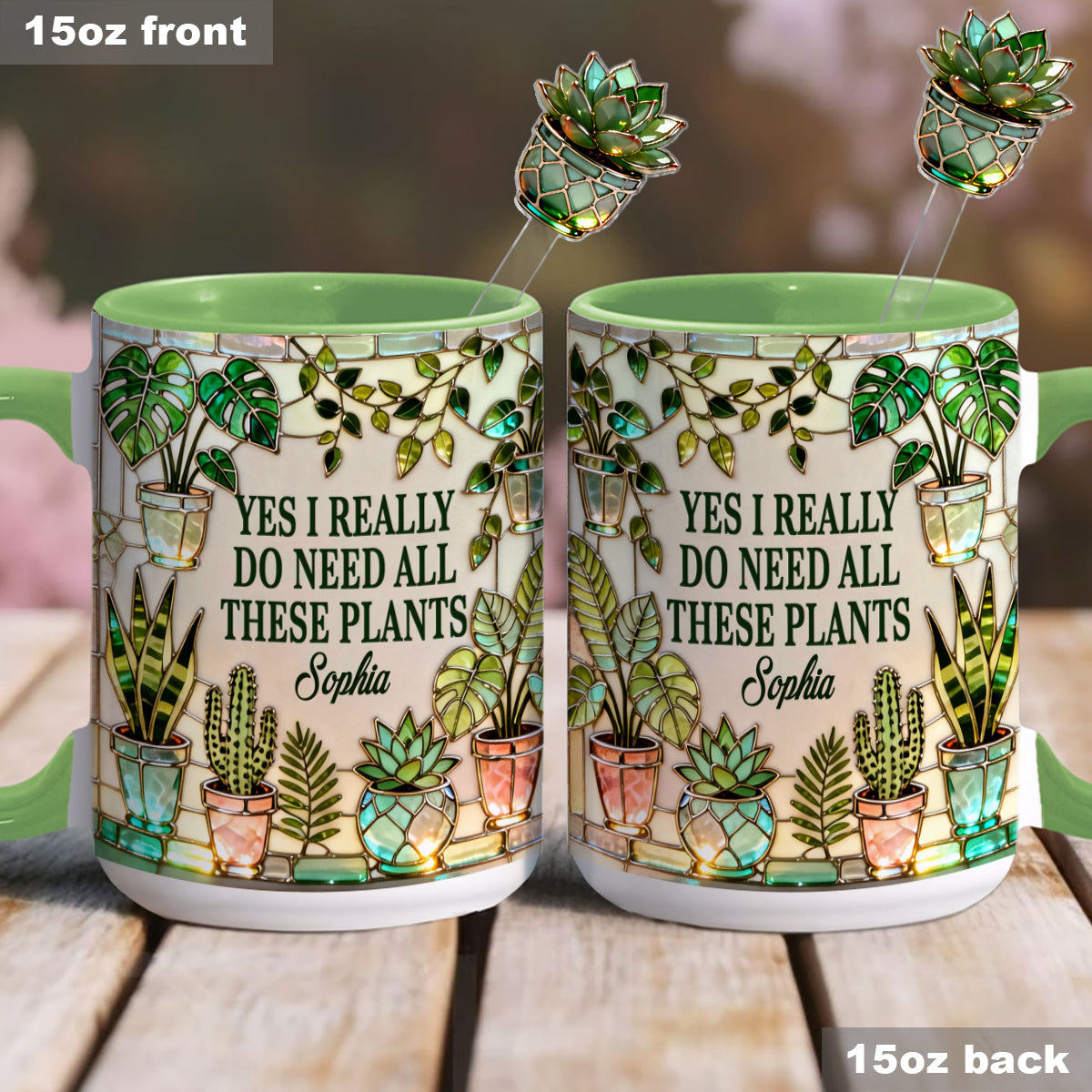 J'ai vraiment besoin de toutes ces plantes - Mug décoratif personnalisé « Ensemble de jardinage » avec agitateurs en acrylique