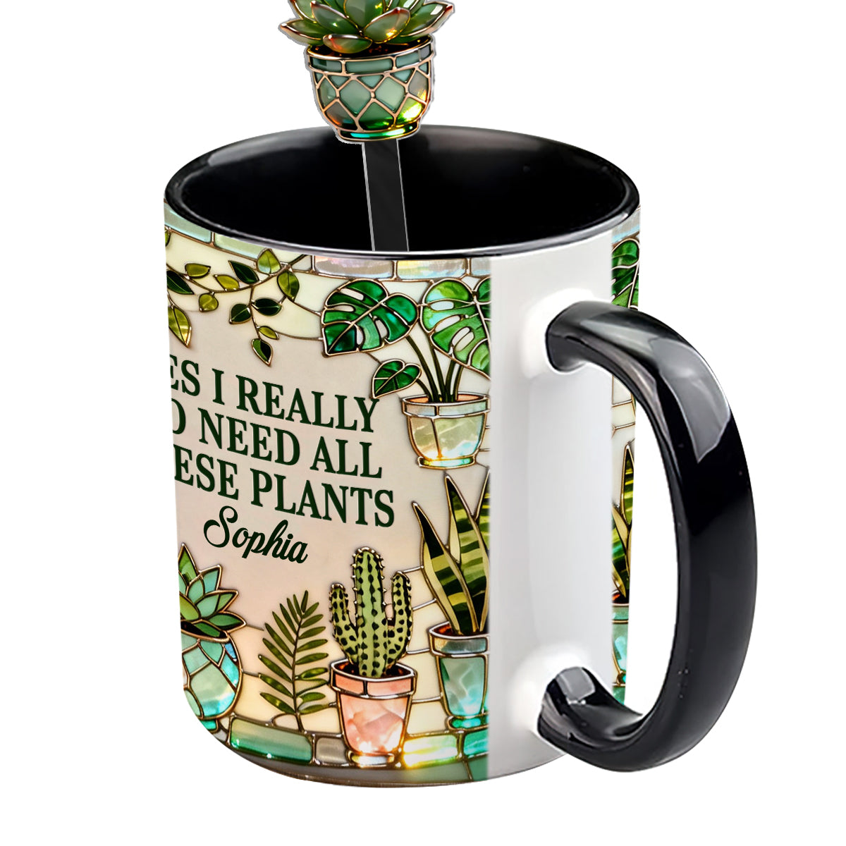 J'ai vraiment besoin de toutes ces plantes - Mug décoratif personnalisé « Ensemble de jardinage » avec agitateurs en acrylique