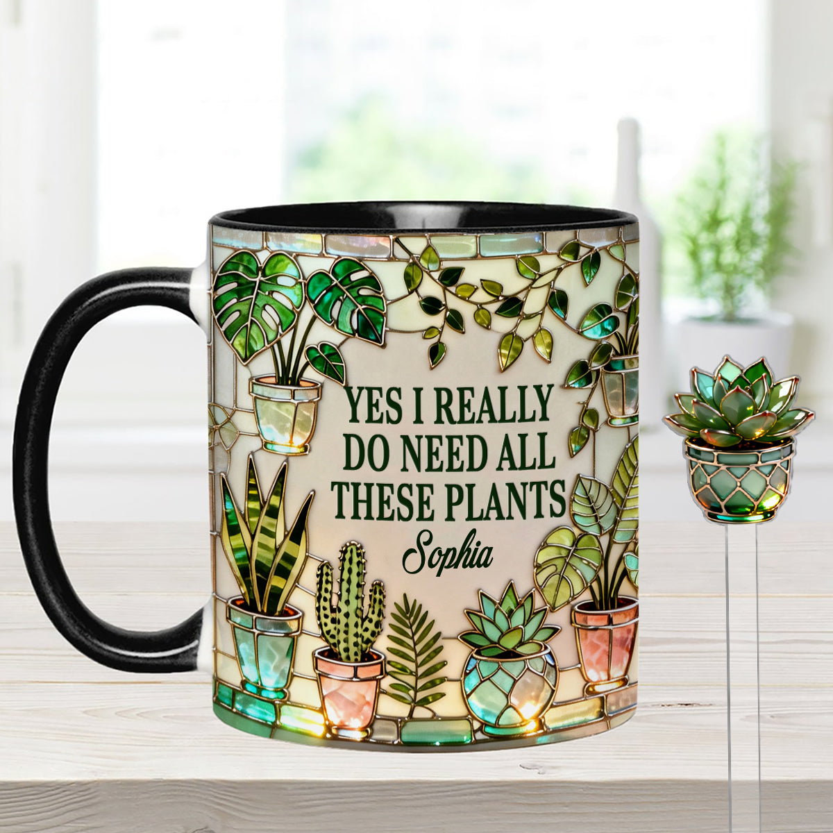 J'ai vraiment besoin de toutes ces plantes - Mug décoratif personnalisé « Ensemble de jardinage » avec agitateurs en acrylique