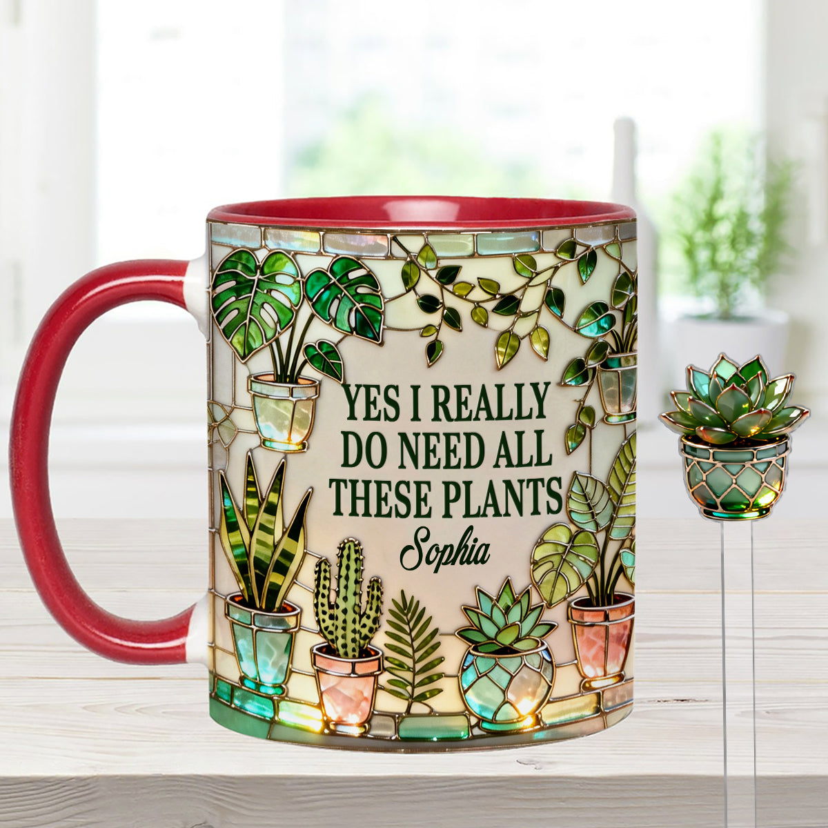 J'ai vraiment besoin de toutes ces plantes - Mug décoratif personnalisé « Ensemble de jardinage » avec agitateurs en acrylique