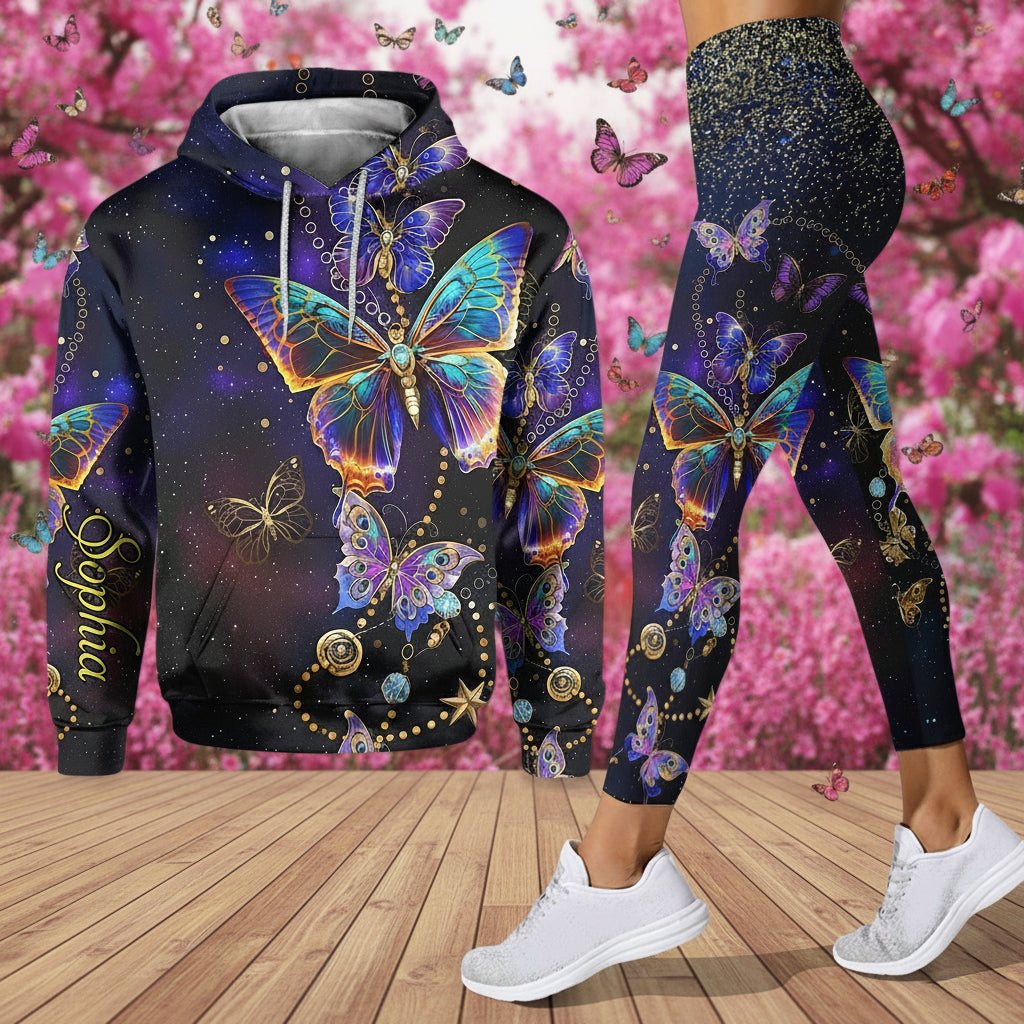 Magnifique papillon - Sweat à capuche et legging personnalisés papillon
