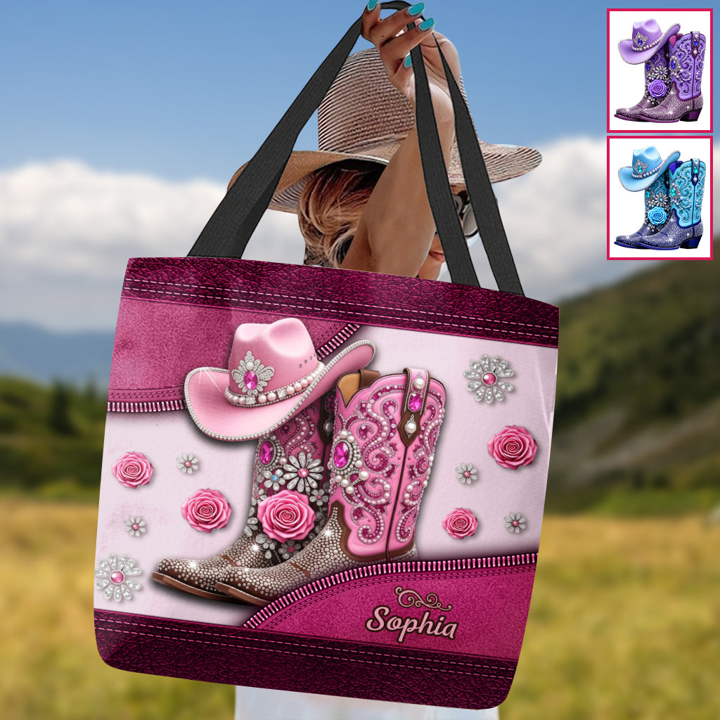 Bottes de cowgirl - Sac fourre-tout personnalisé pour cowgirl