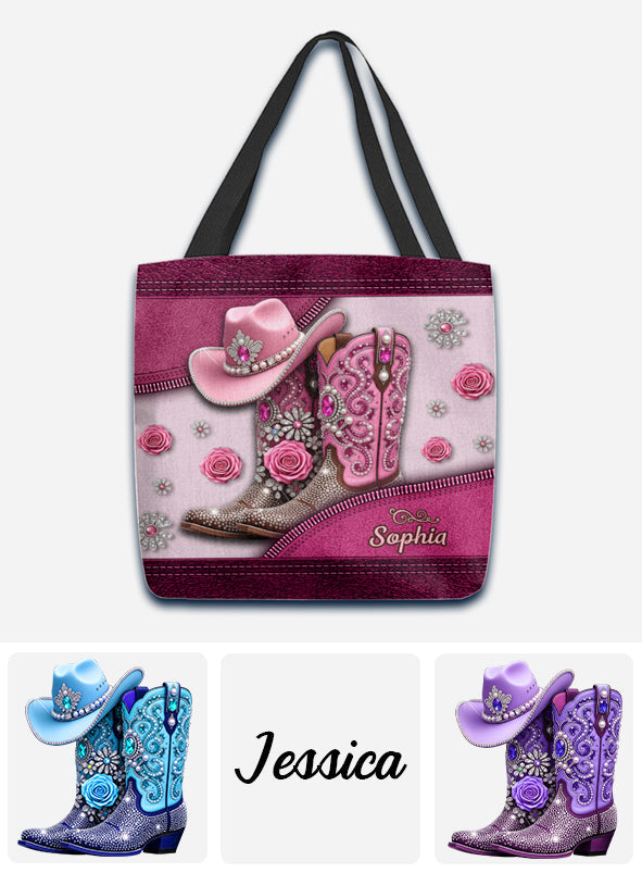 Bottes de cowgirl - Sac fourre-tout personnalisé pour cowgirl