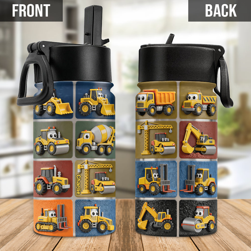 Machines de construction - Gourde personnalisée pour enfants