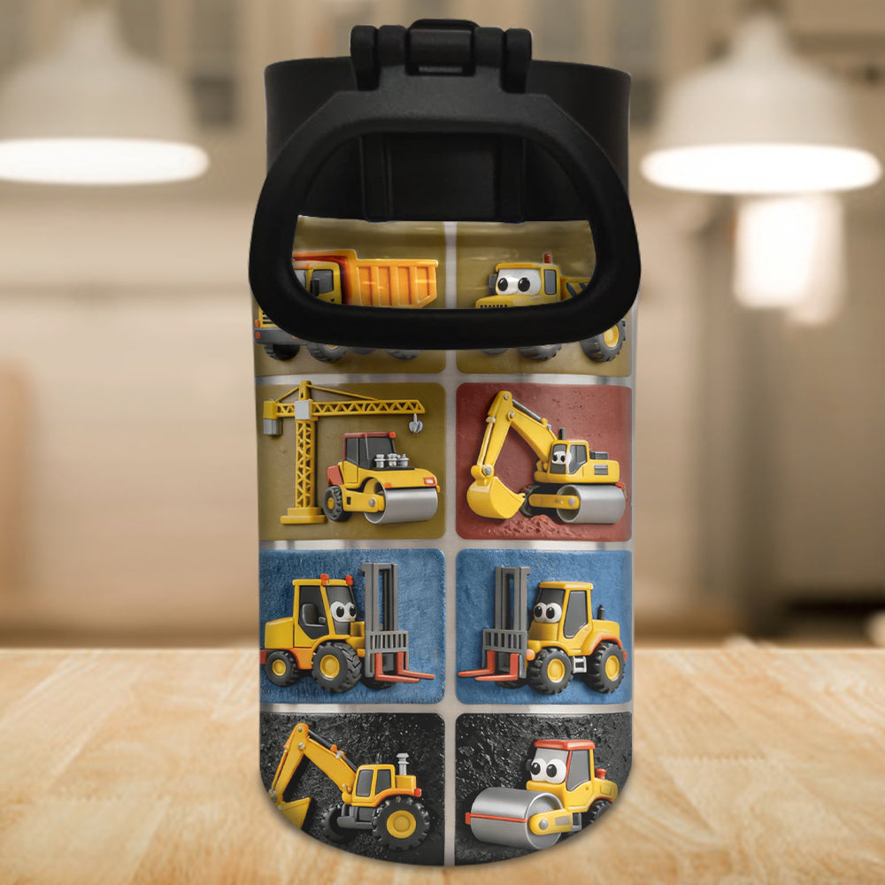 Machines de construction - Gourde personnalisée pour enfants