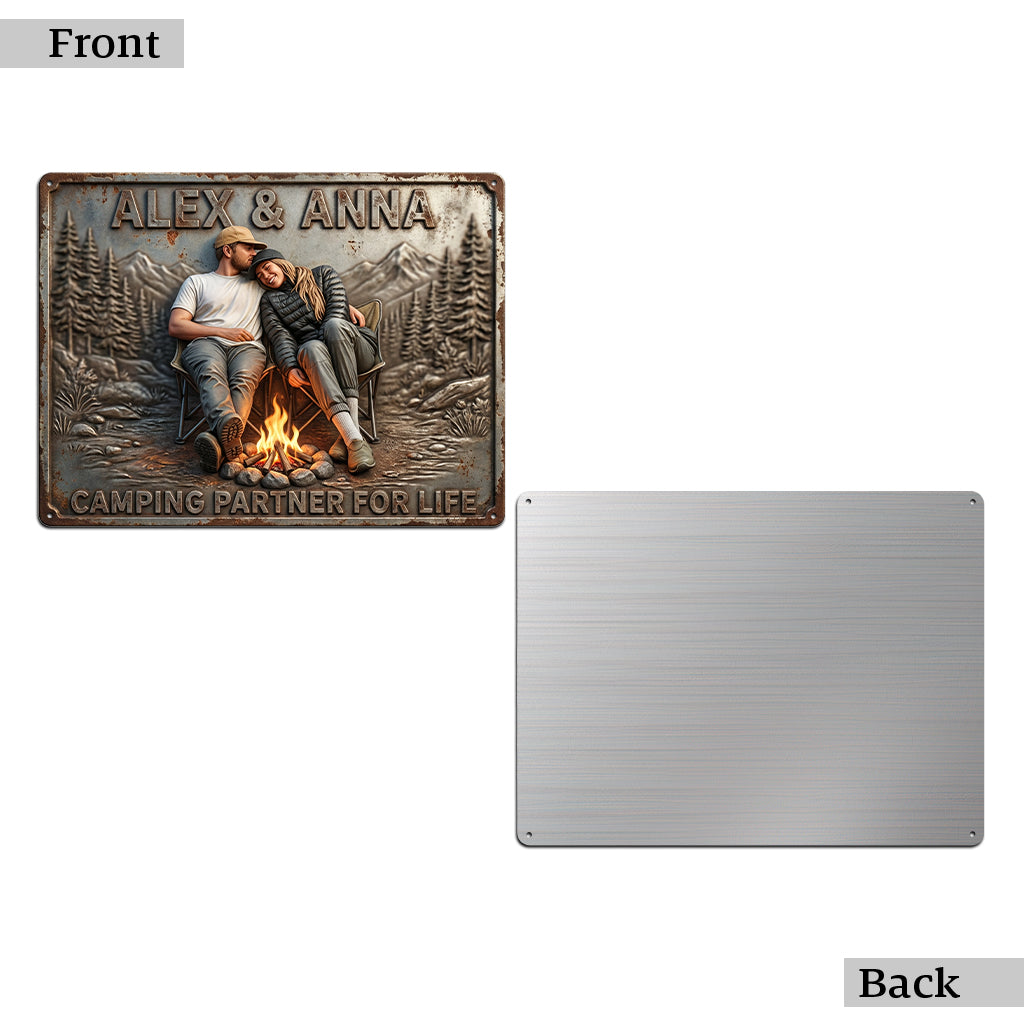 Camping Partners For Life - Personalized Camping Cut Metal Sign