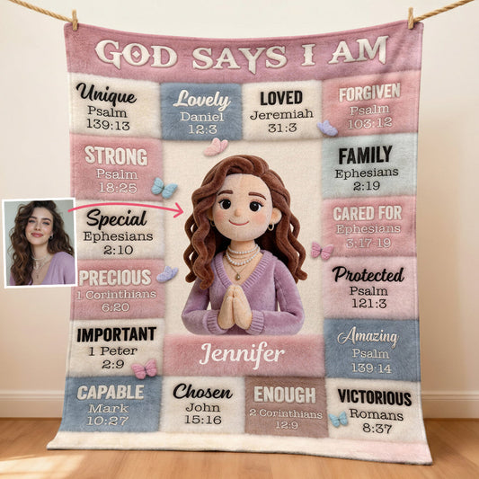 God Says You Are - Personalized Christian Blanket