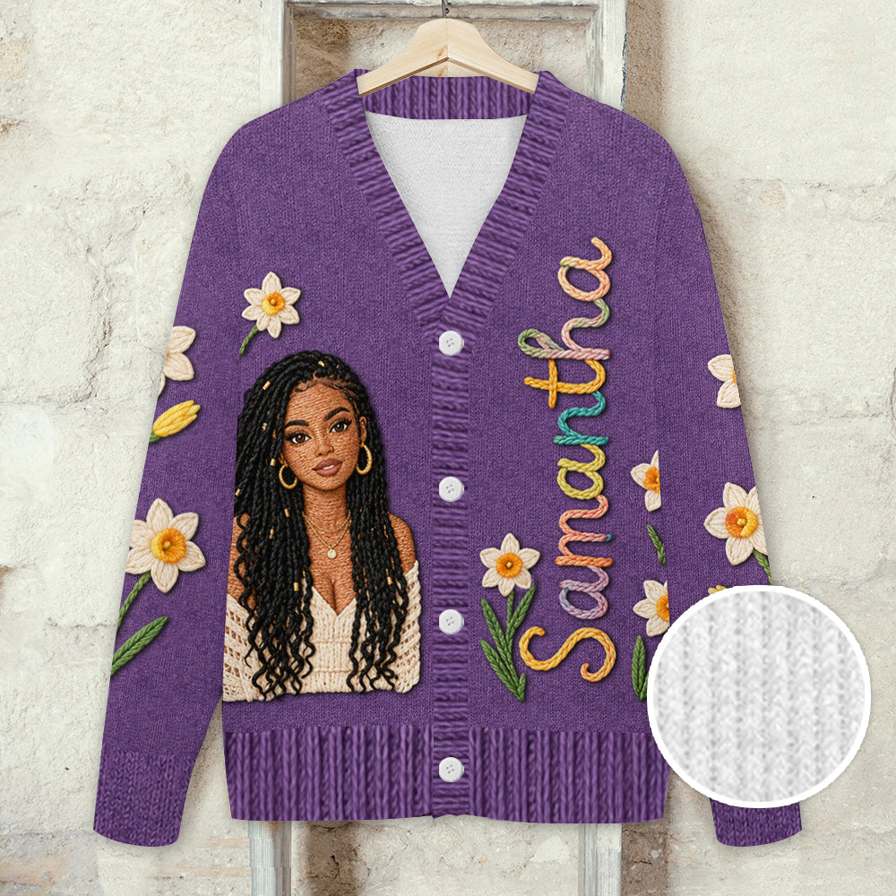 Birth Month Flower - Personalized Self Love Cardigan Sweater