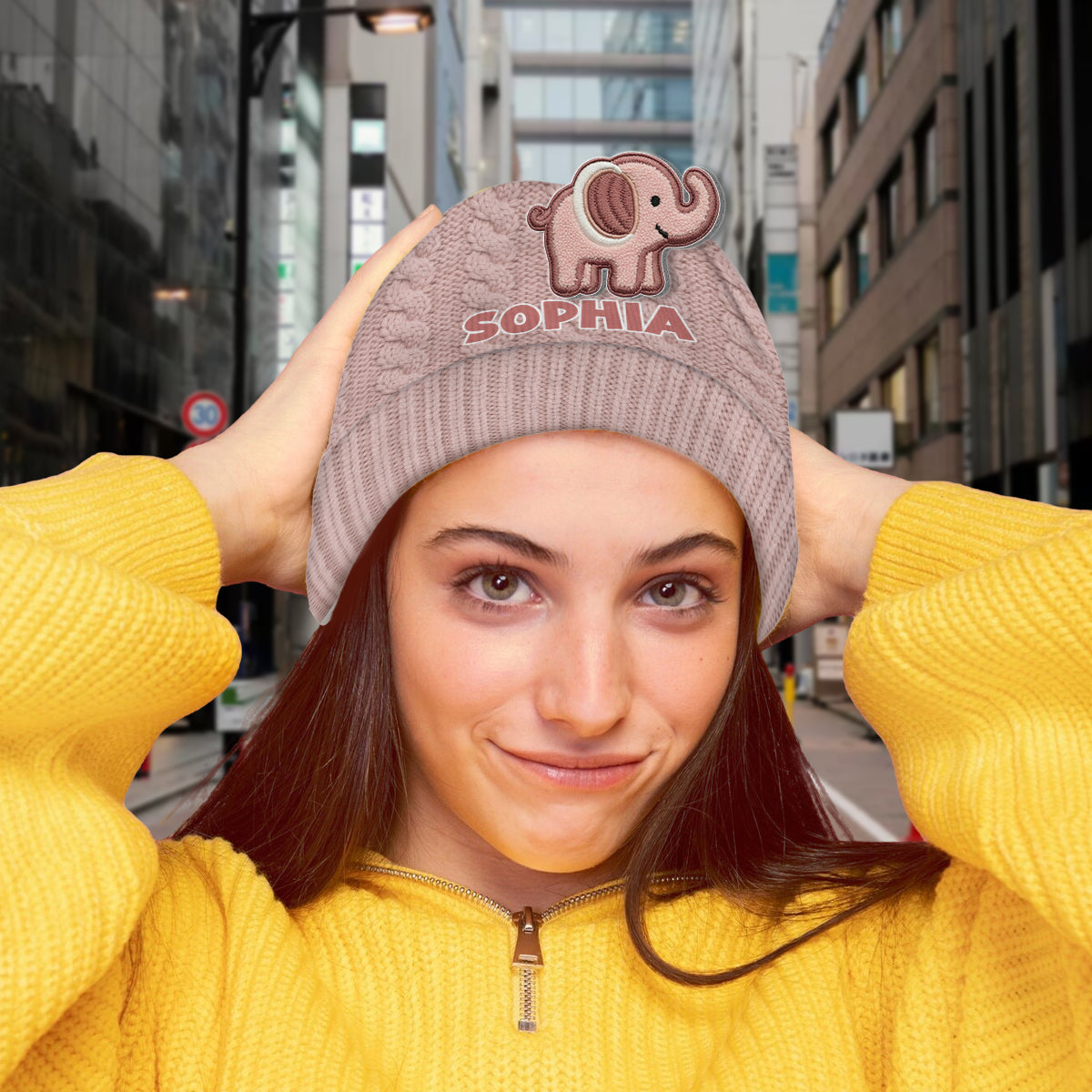 Bébé Hiver - Bonnet enfant personnalisé avec écussons