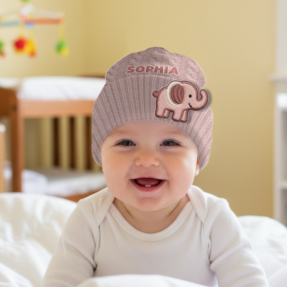 Bébé Hiver - Bonnet enfant personnalisé avec écussons