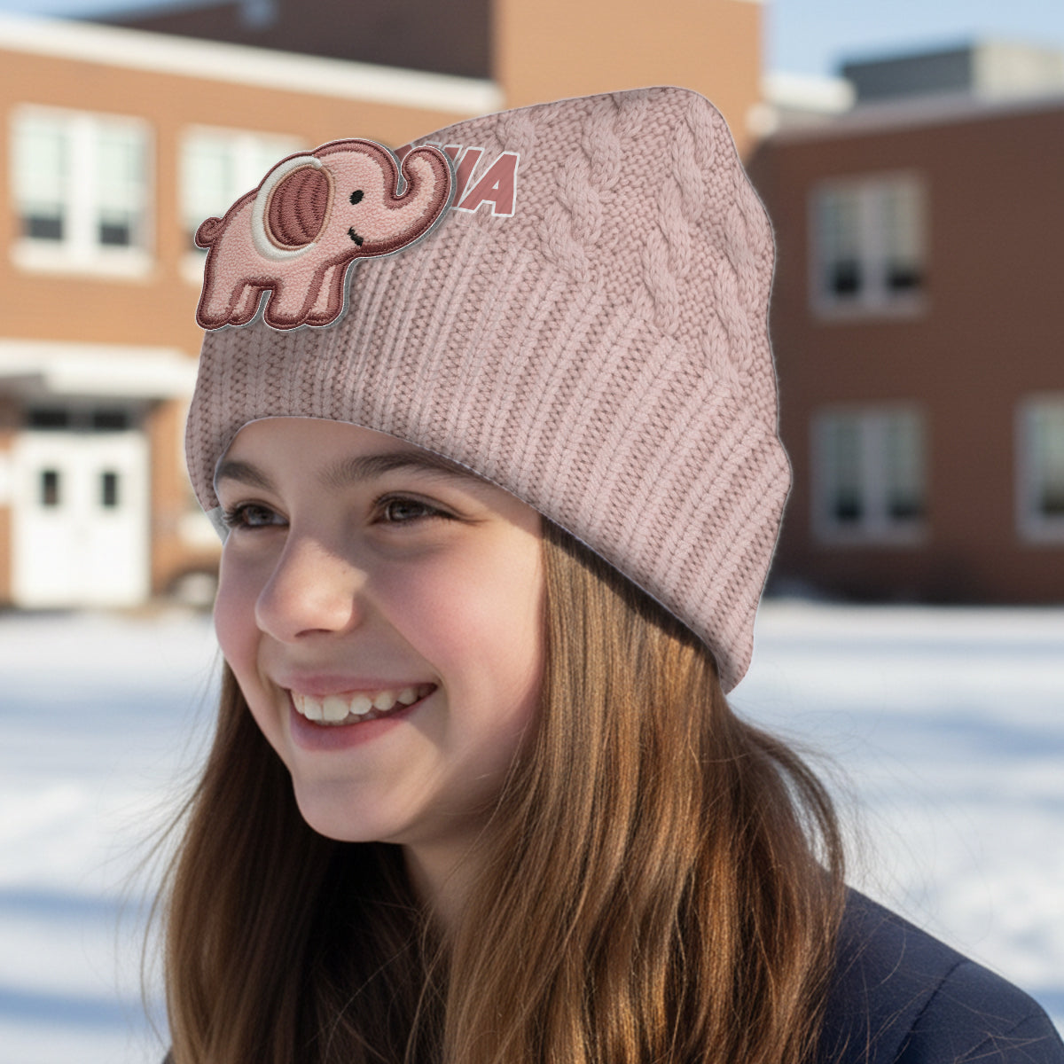 Bébé Hiver - Bonnet enfant personnalisé avec écussons