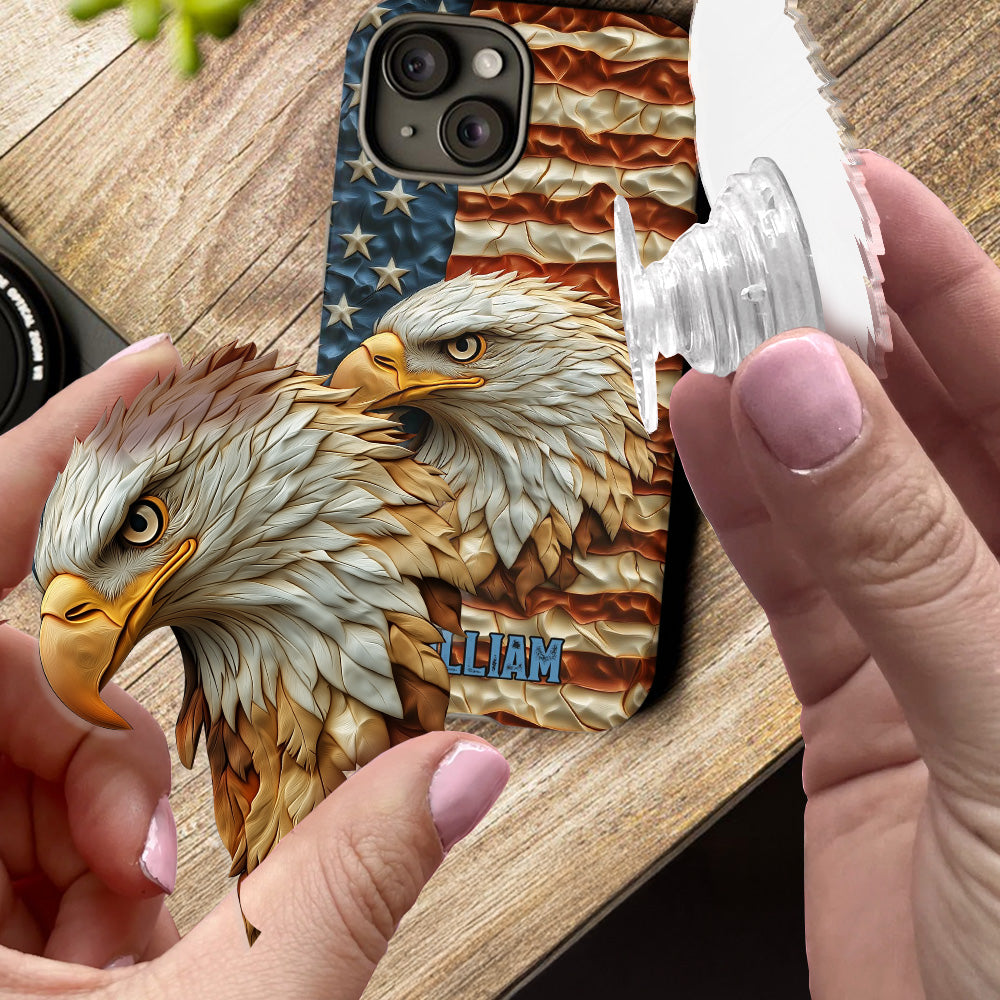 Strong Eagle - Coque de téléphone personnalisée avec aigle à tête blanche et impression intégrale
