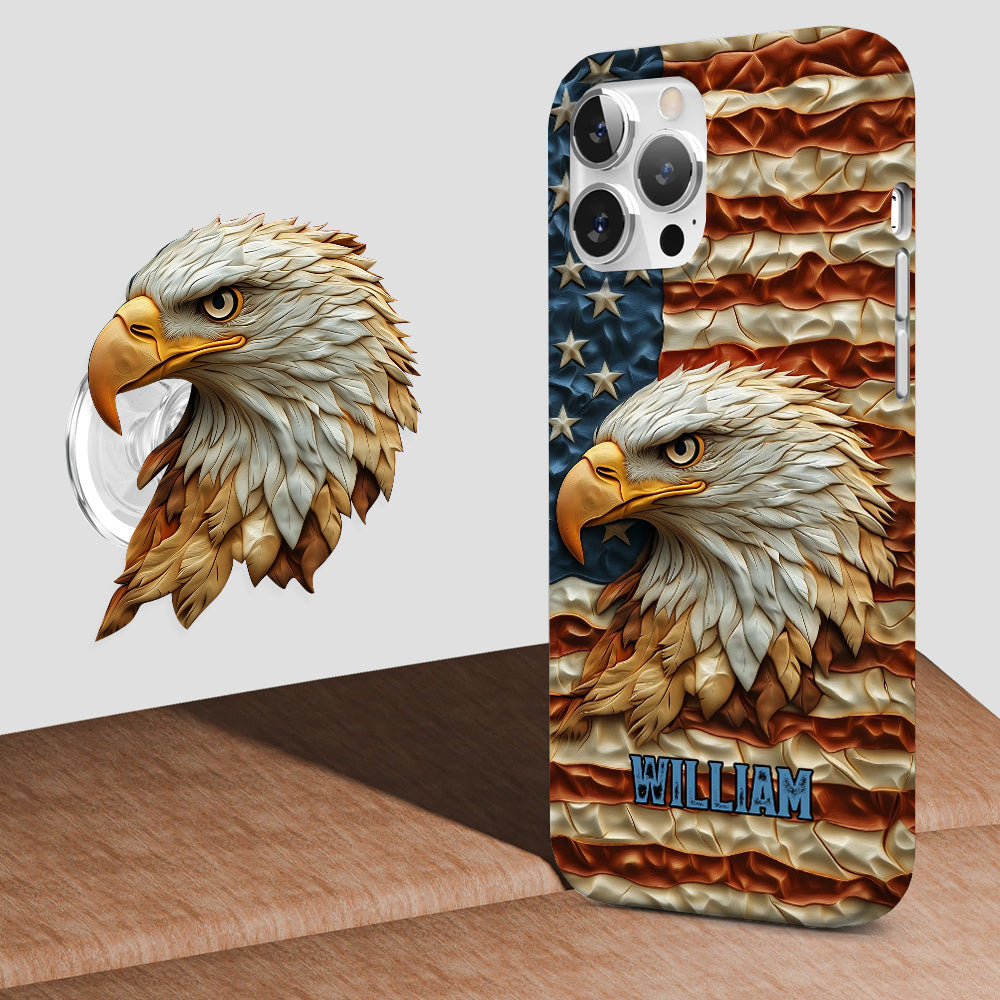 Strong Eagle - Coque de téléphone personnalisée avec aigle à tête blanche et impression intégrale
