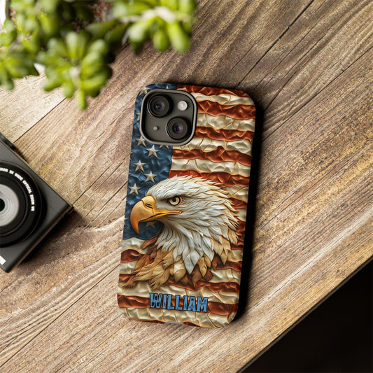 Strong Eagle - Coque de téléphone personnalisée avec aigle à tête blanche et impression intégrale