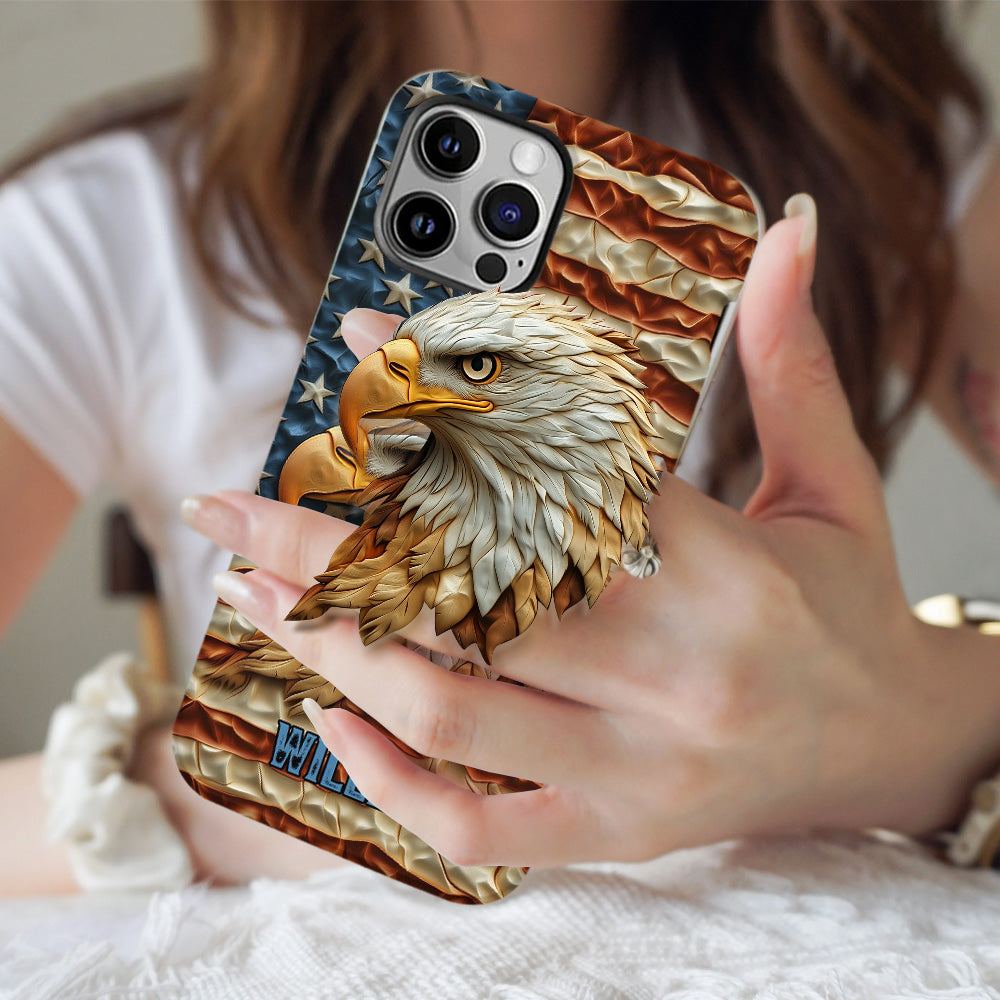 Strong Eagle - Coque de téléphone personnalisée avec aigle à tête blanche et impression intégrale