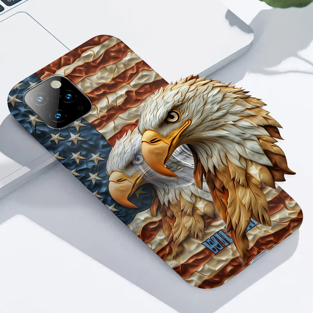 Strong Eagle - Coque de téléphone personnalisée avec aigle à tête blanche et impression intégrale