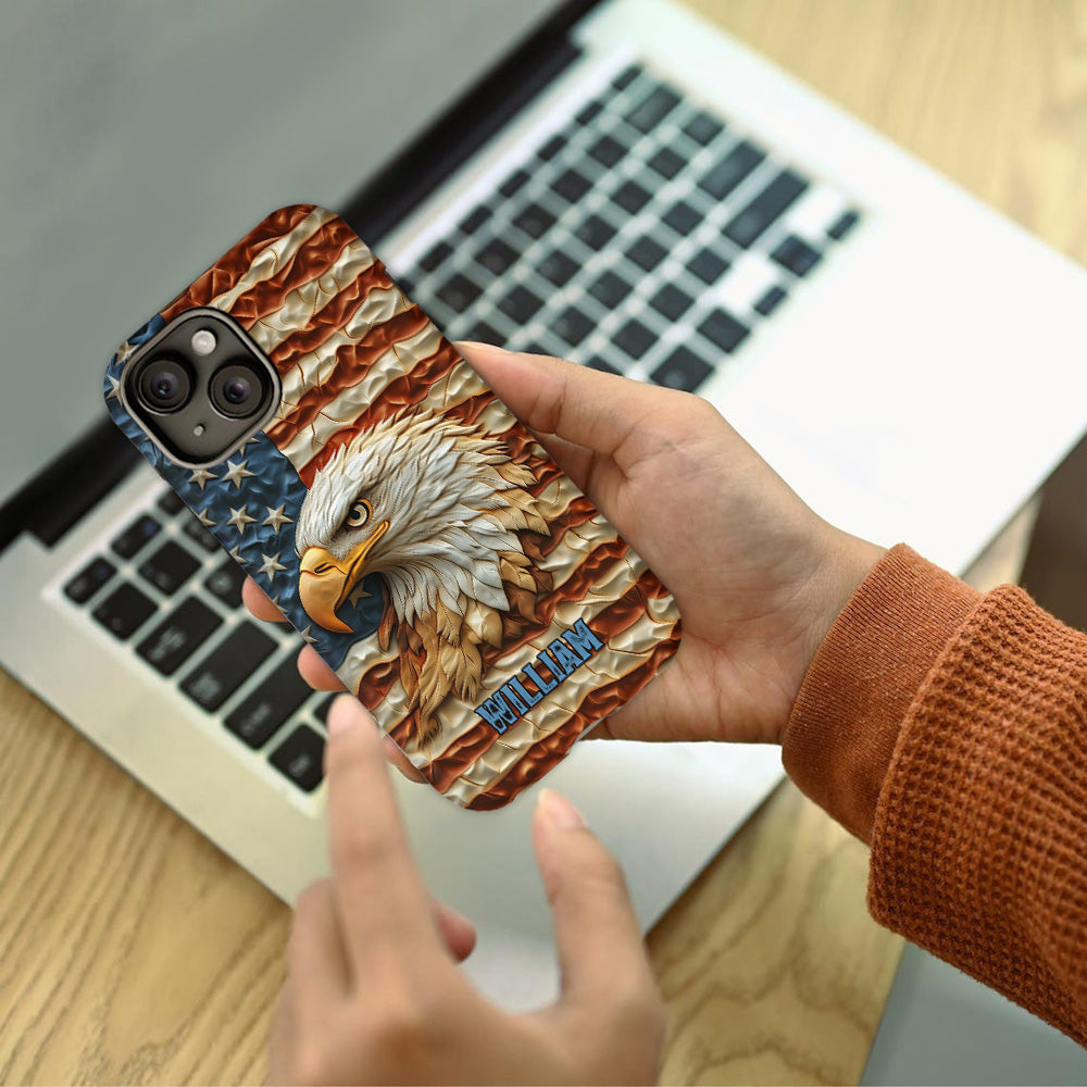 Strong Eagle - Coque de téléphone personnalisée avec aigle à tête blanche et impression intégrale