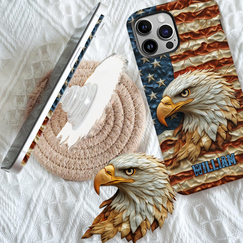 Strong Eagle - Coque de téléphone personnalisée avec aigle à tête blanche et impression intégrale