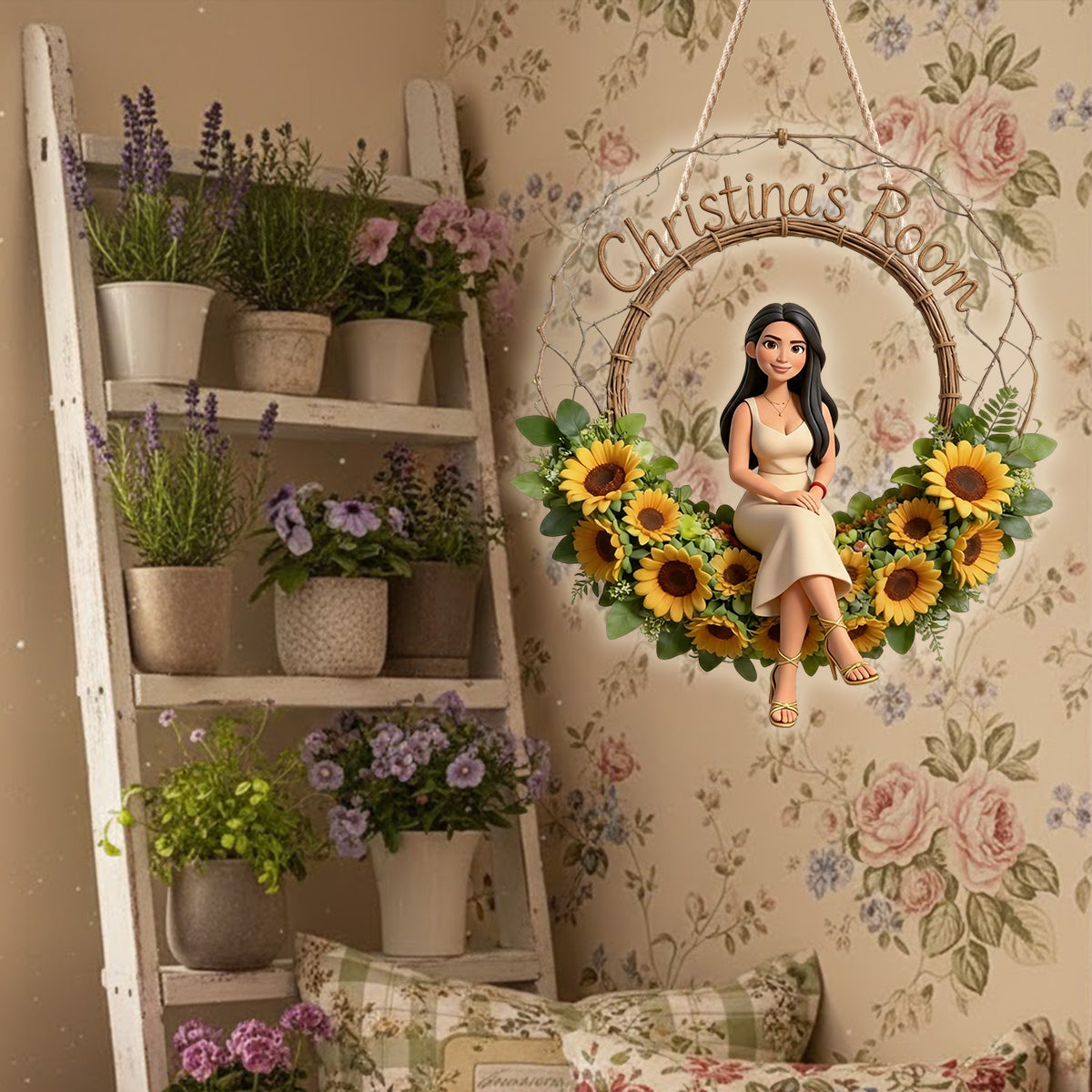 Floral Welcome Sign - Personalized Birth Month Flower LED Light Acrylic Sign