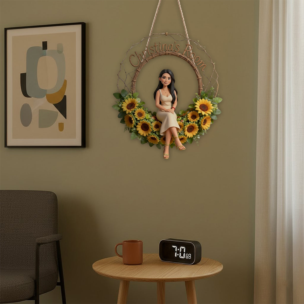 Floral Welcome Sign - Personalized Birth Month Flower LED Light Acrylic Sign