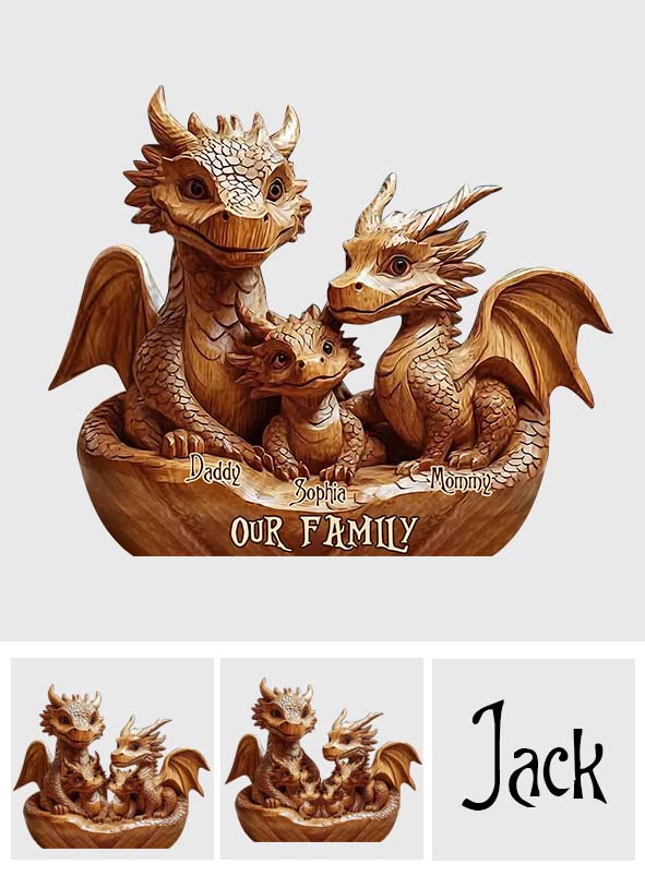 Our Family - Personalized Dragon Custom Shaped Acrylic Plaque
