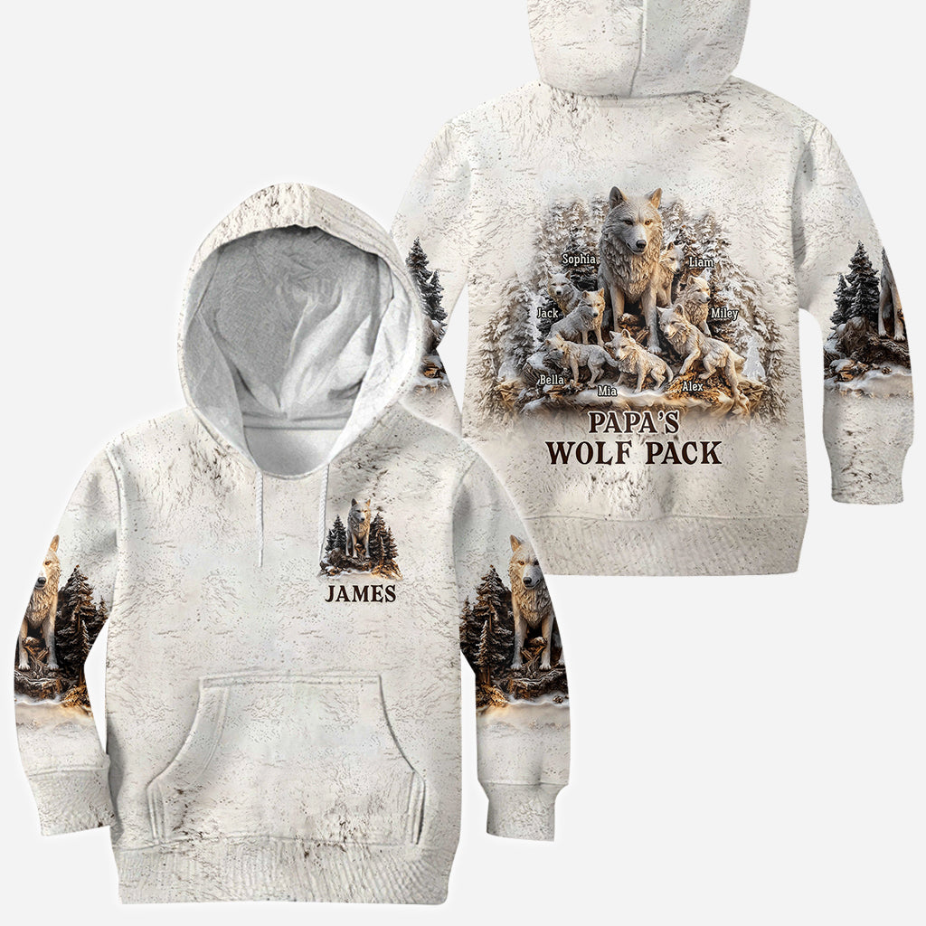 Papa Wolf Pack - Personalized Father All Over Shirt