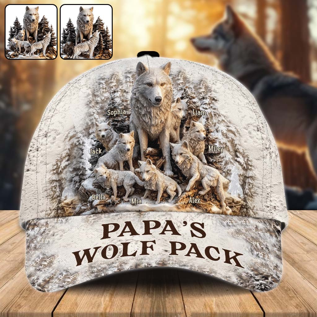 Casquette classique personnalisée Papa Wolf Pack