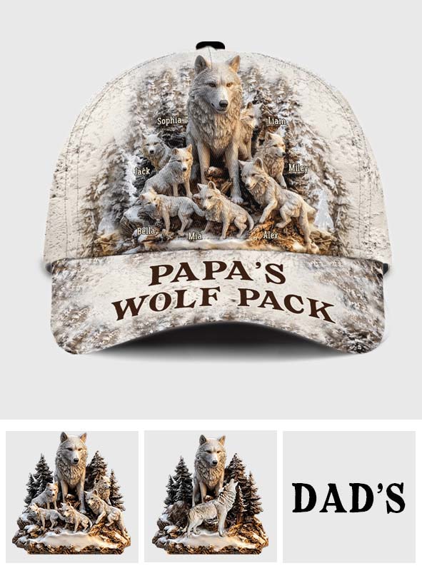 Casquette classique personnalisée Papa Wolf Pack