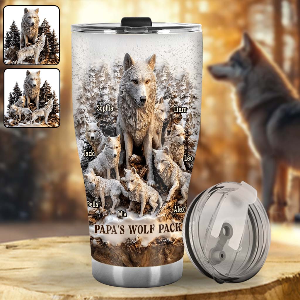 Papa Wolf Pack - Personalized Father Tumbler