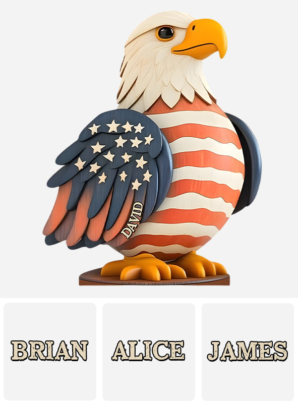 Stars And Stripes - Personalized Bald Eagle Custom Shaped Acrylic Plaque