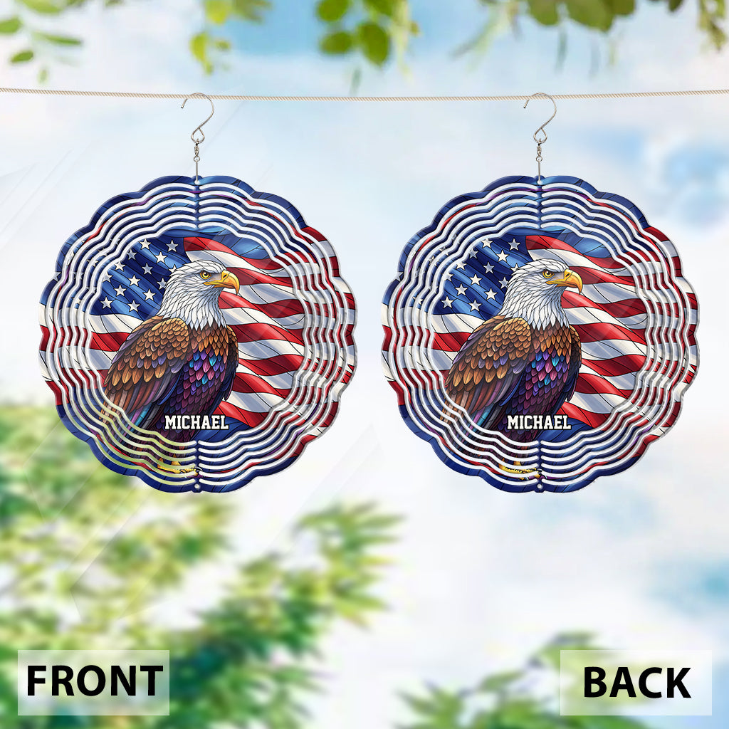 Patriotic Eagle - Personalized Bald Eagle Wind Spinner