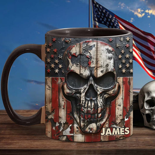 Patriotic Skull Lover - Personalized Skull Accent Mug
