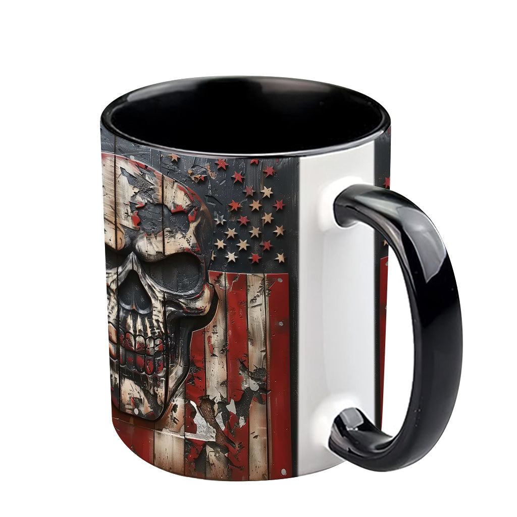 Mug personnalisé à motif crâne patriotique pour les amoureux des crânes -