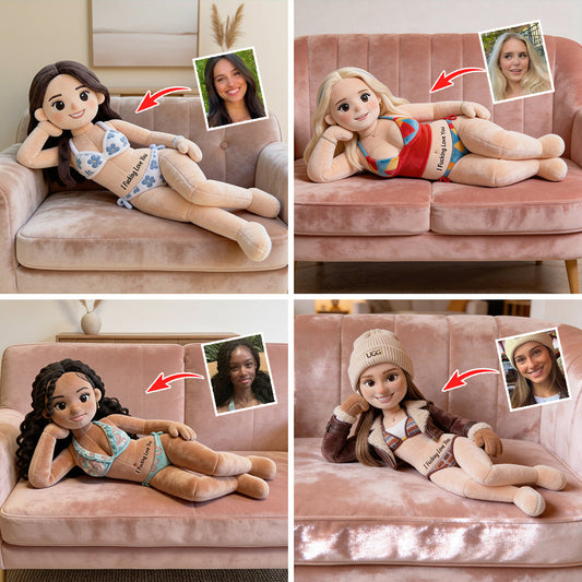 Romantic & Naughty - Personalized Spicy Couple Faux Fur Shaped Pillow