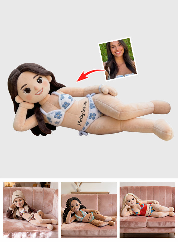 Romantique et coquin - Coussin personnalisé en fausse fourrure pour couple épicé