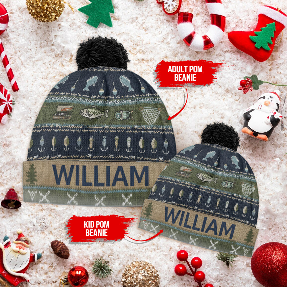 Hooked on Fishing - Personalized Fishing Beanie Hat