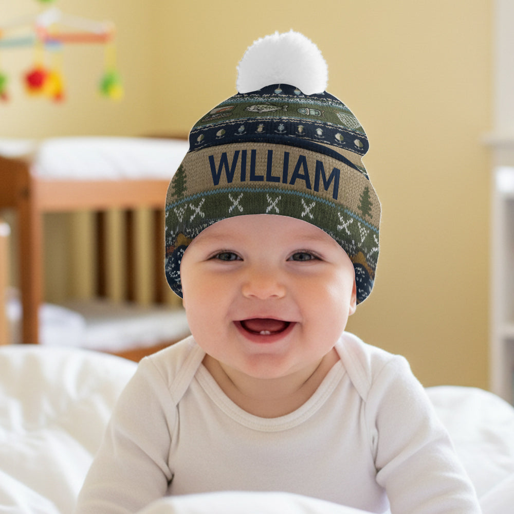 Hooked on Fishing - Personalized Fishing Beanie Hat