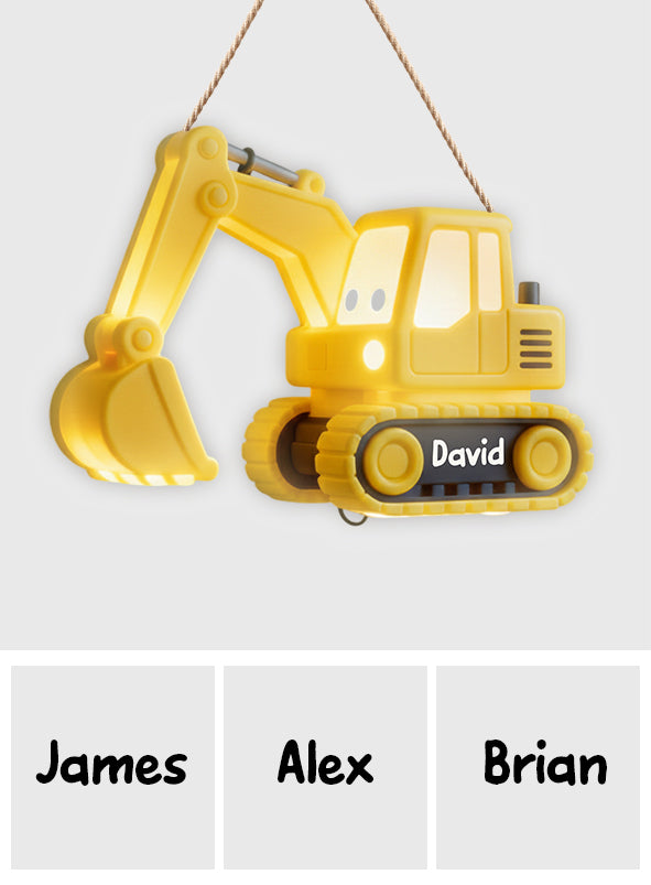 Veilleuse excavatrice - Panneau lumineux LED personnalisé pour enfant en acrylique