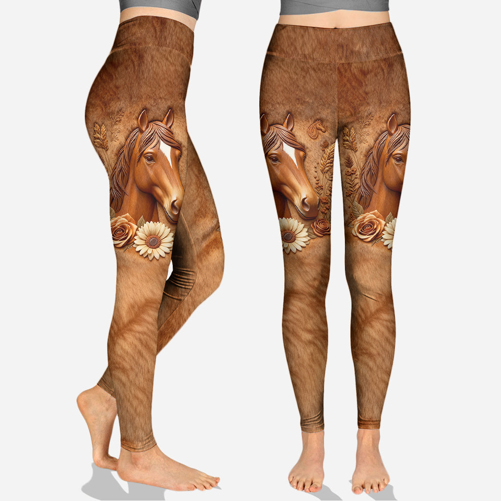 Love Horse - Sweat à capuche et leggings personnalisés à motif cheval