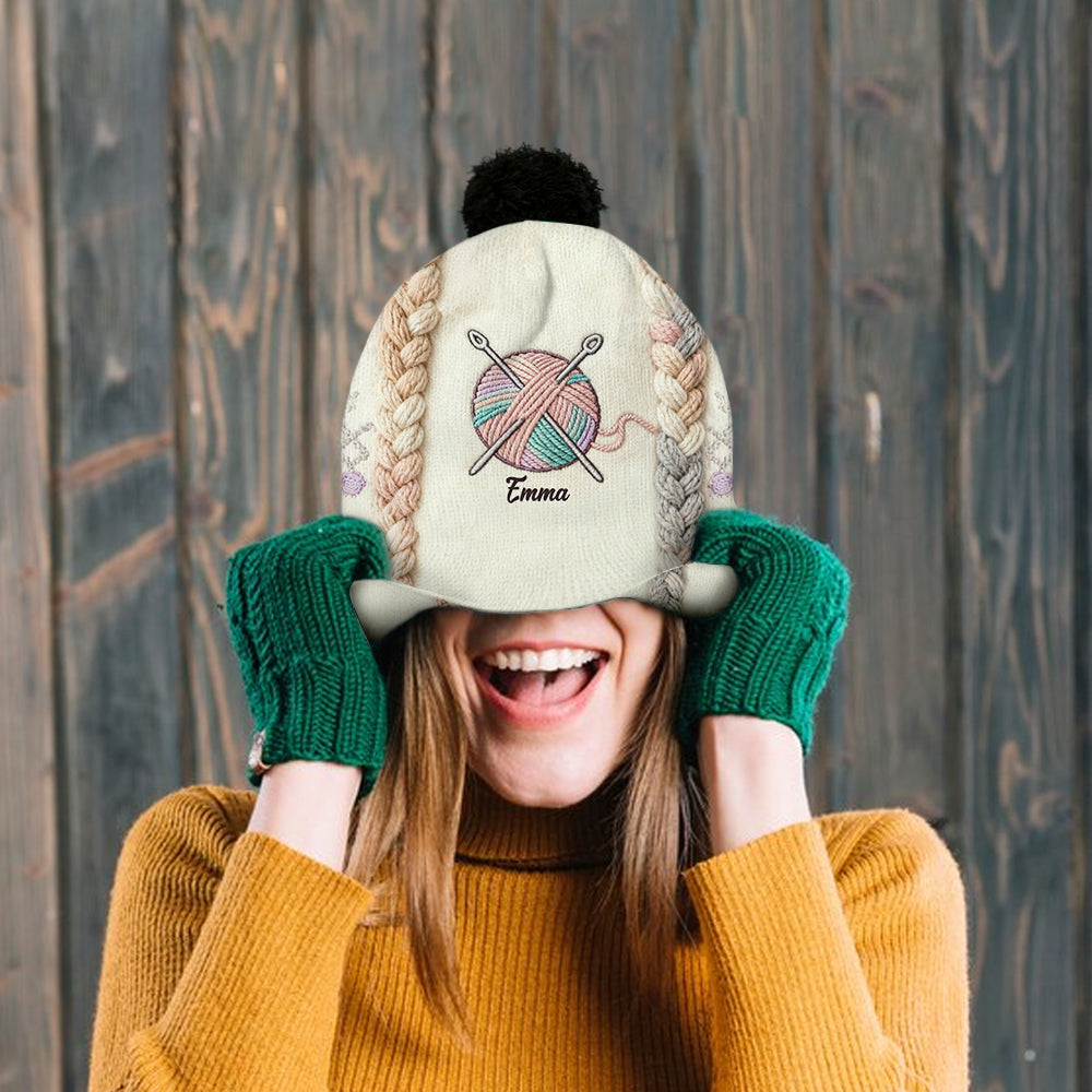 Le crochet me rend heureuse - Bonnet personnalisé au crochet