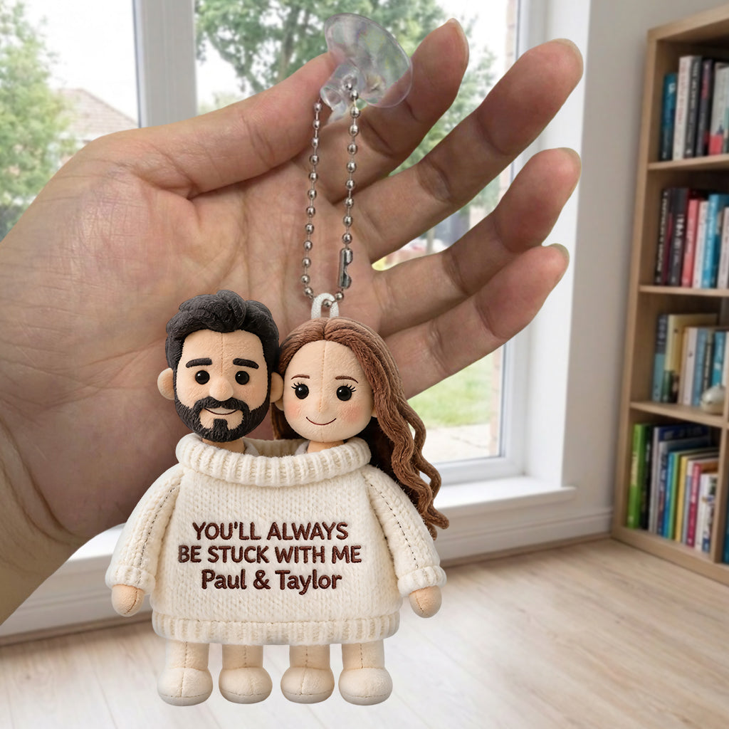 Toujours avec moi - Porte-clés en peluche personnalisé pour couples