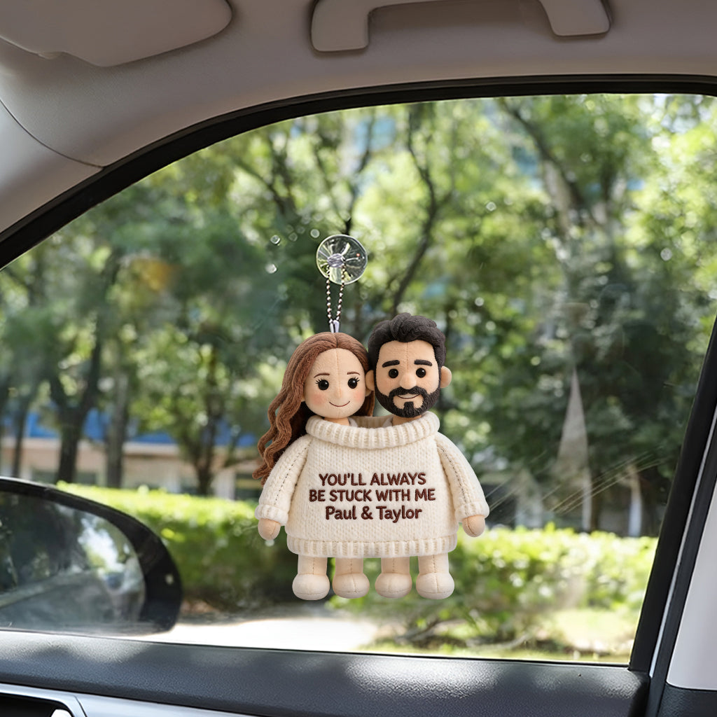 Toujours avec moi - Porte-clés en peluche personnalisé pour couples