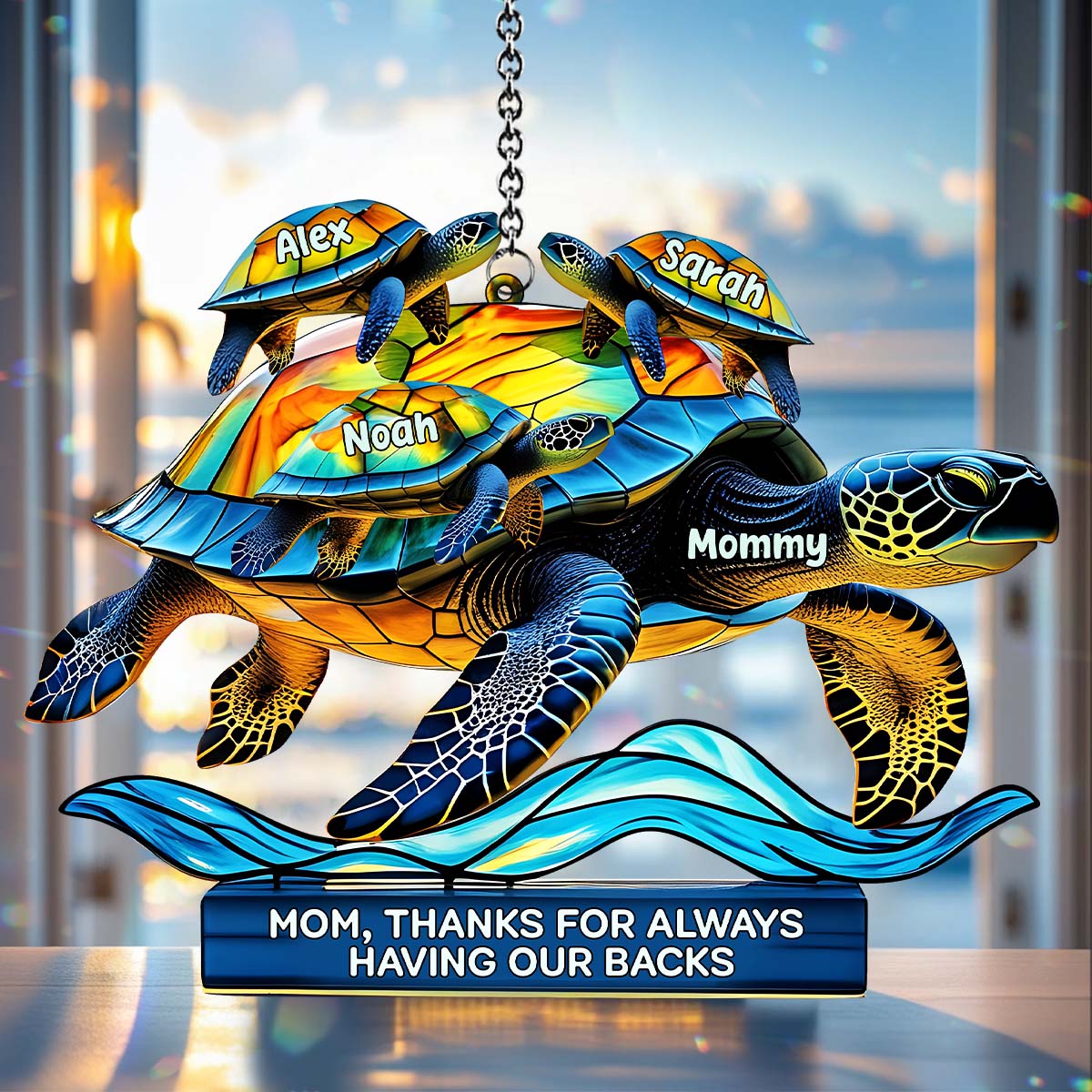 Maman, merci d'être toujours là pour toi - Décoration attrape-soleil personnalisée à suspendre à la fenêtre - Maman 