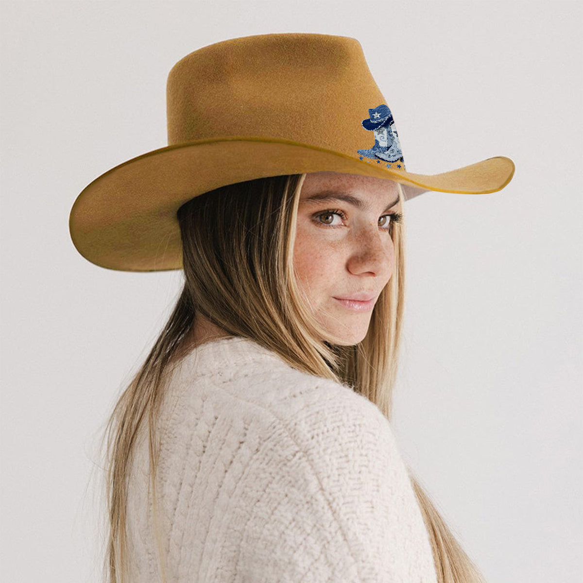 Bottes de cowgirl - Chapeau de cowboy à large bord personnalisé