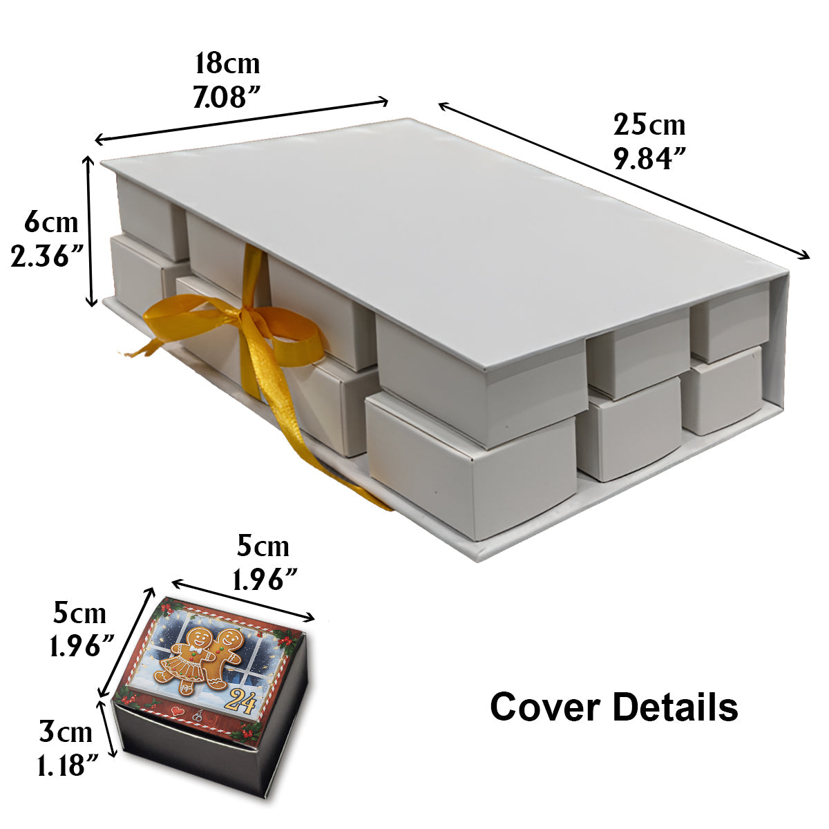 Je t'aime - Calendrier de l'Avent pliable et personnalisé pour couple avec décorations