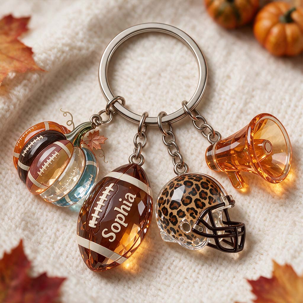 Amour du Football - Porte-clés Premium Personnalisé avec Charms