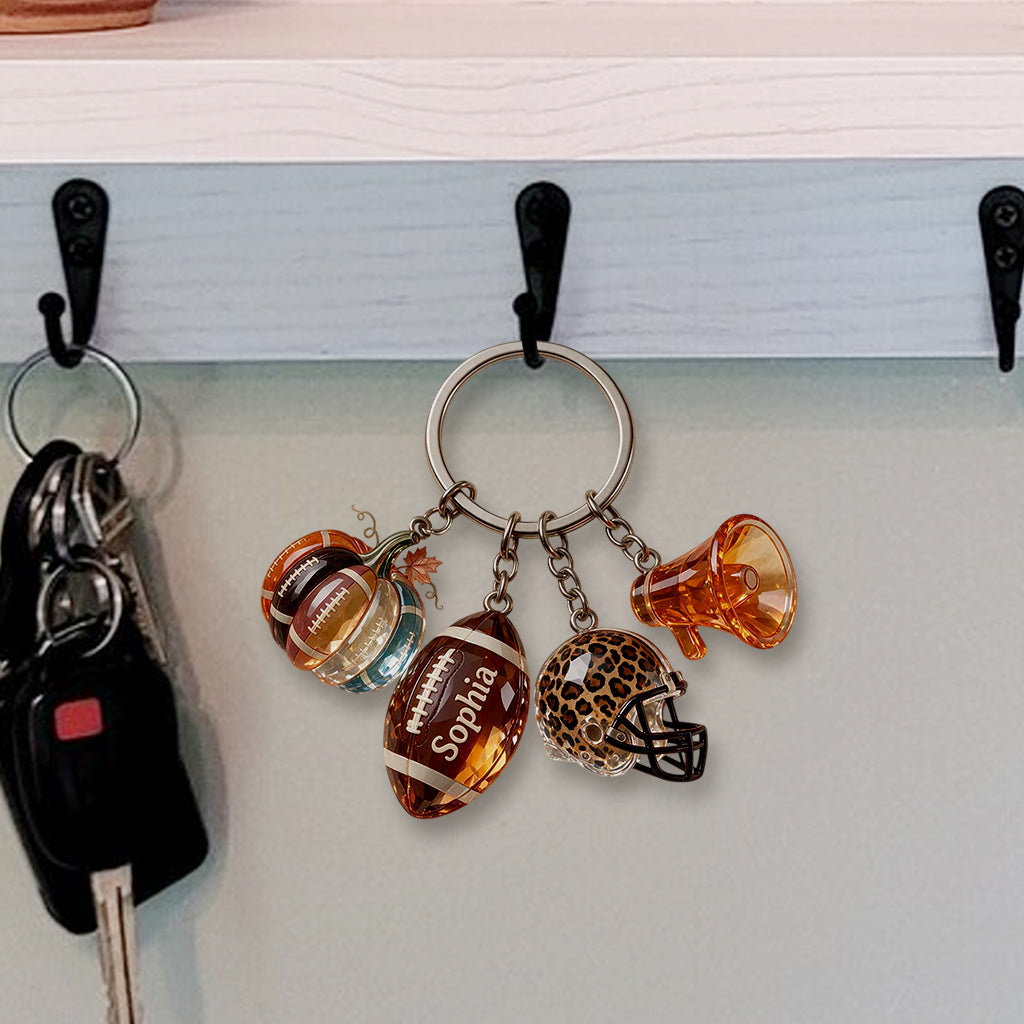 Amour du Football - Porte-clés Premium Personnalisé avec Charms