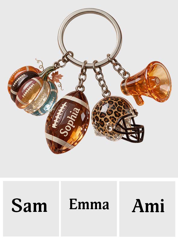 Amour du Football - Porte-clés Premium Personnalisé avec Charms