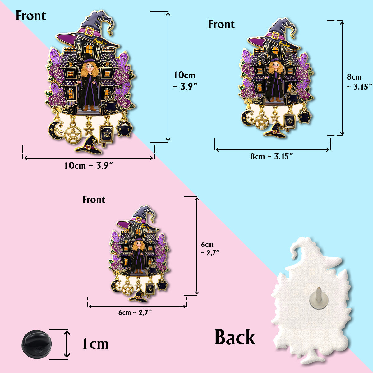 Beautiful Witch - Personalized Witch Pin